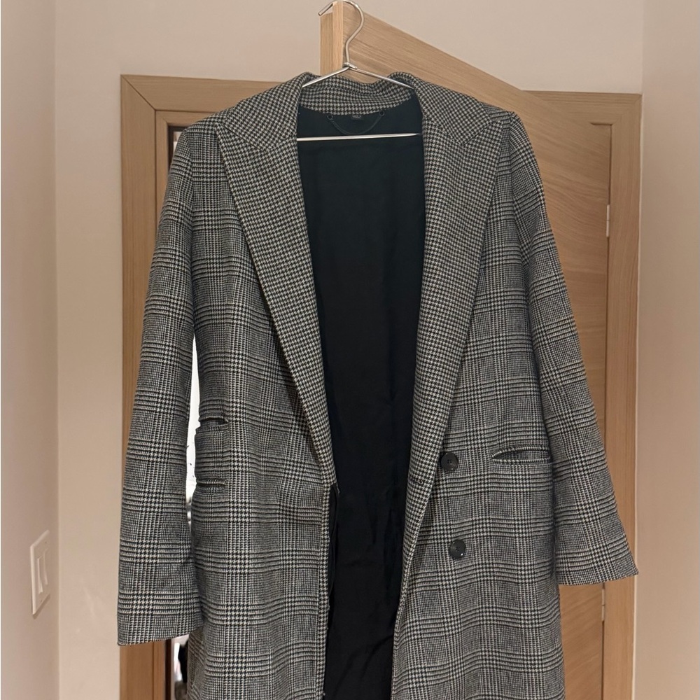 All Saints Black and Gray Pea Coat